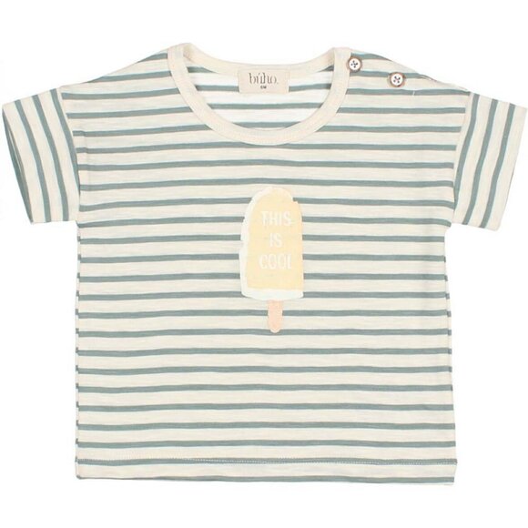 "This Is Cool" Ice Pop Stripes Tee Shirt - Cactus - Picture 1 of 3